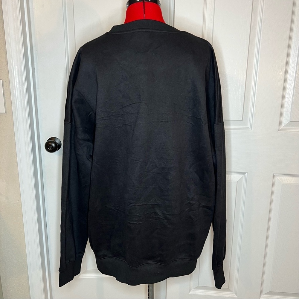 New York Embroidered Black Crewneck Sweatshirt NWT Lomon 3XL Black White Unisex. - Picture 3 of 12